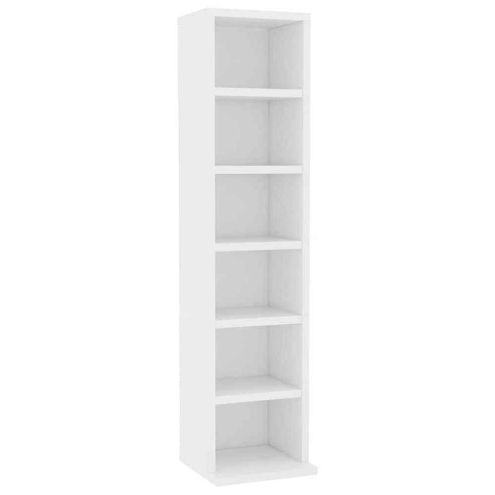 CD-hylla 21×20×88 cm / mediehylla med 6 fack / förvaring för CD-skivor – Vit