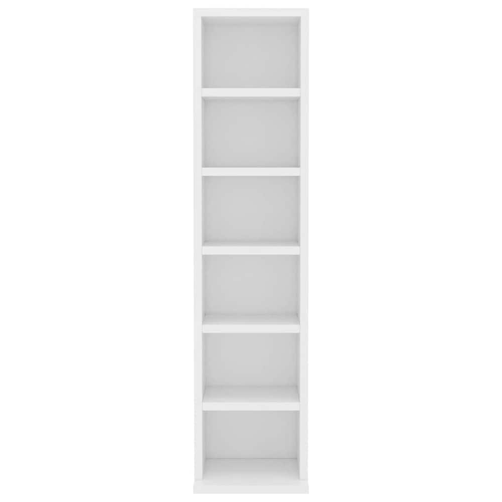 CD-hylla 21×20×88 cm / mediehylla med 6 fack / förvaring för CD-skivor – Vit