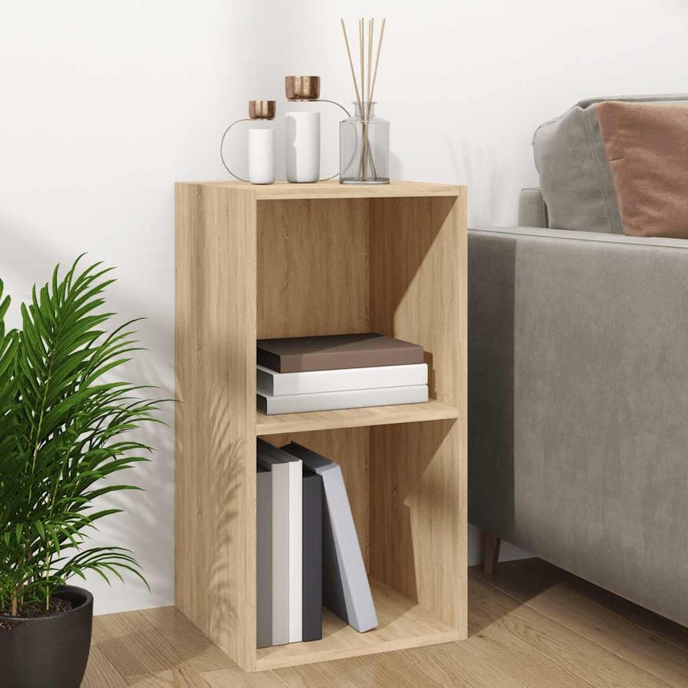 Förvaringsbox för LP-skivor 71x34x36 cm - Sonoma-ek / Vinylhylla / Skivförvaring