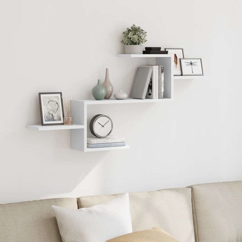 Vägghylla 104×15×49 cm / vägghängd hylla / hylla för väggmontering – Vit