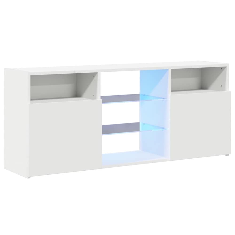 TV-bänk 120×30×50 cm / TV-möbel med RGB LED-belysning / mediebänk – Vit