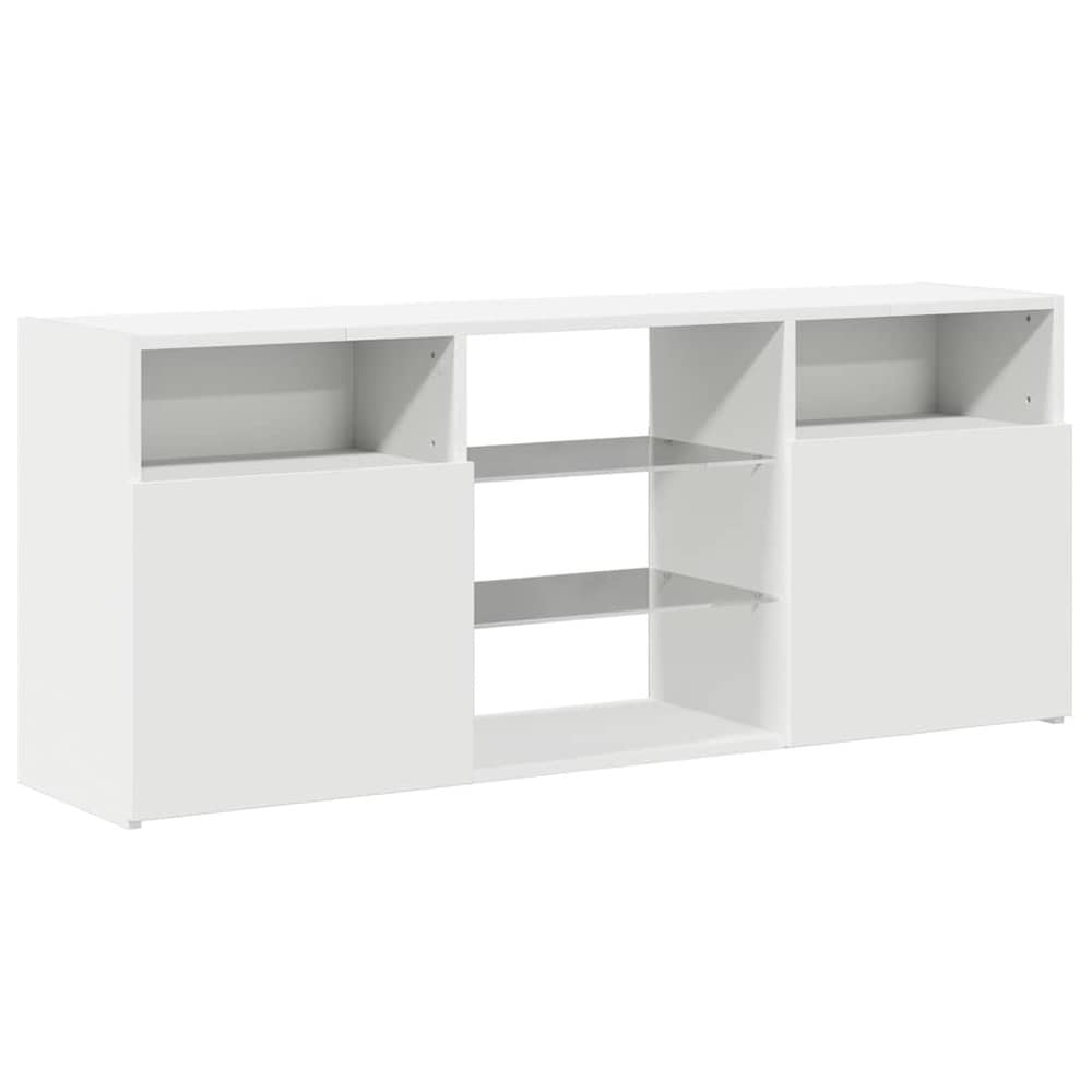 TV-bänk 120×30×50 cm / TV-möbel med RGB LED-belysning / mediebänk – Vit