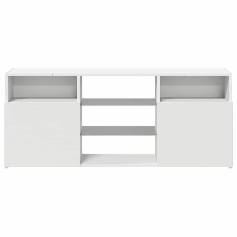 TV-bänk 120×30×50 cm / TV-möbel med RGB LED-belysning / mediebänk – Vit