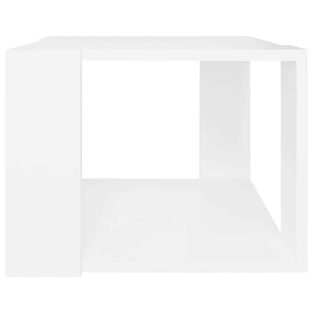 Soffbord 40×40×30 cm / vardagsrumsbord med förvaring / litet sidobord – Vit