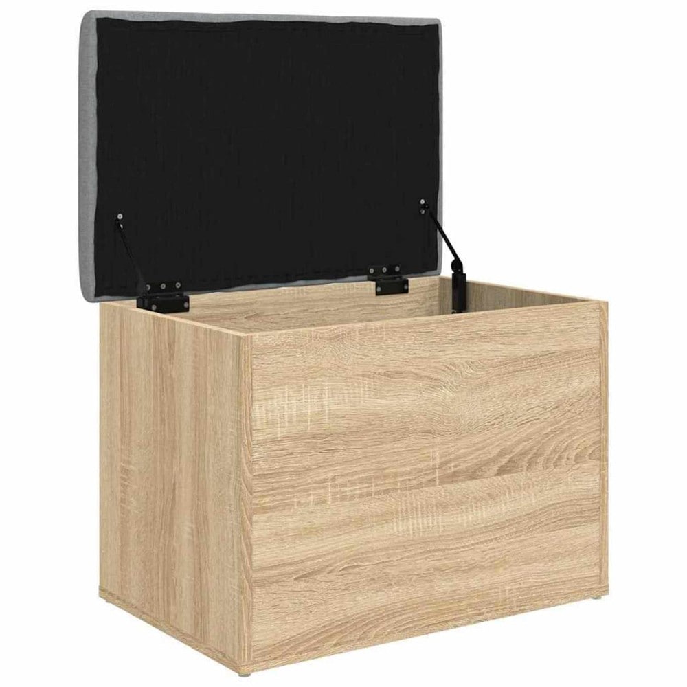 Förvaringsbänk 62×42×45 cm / sittbänk med förvaring / bänk med sittdyna – Sonoma ek
