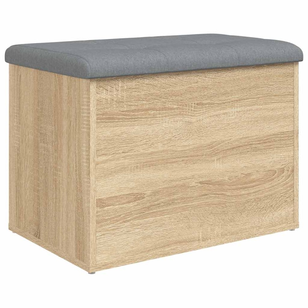 Förvaringsbänk 62×42×45 cm / sittbänk med förvaring / bänk med sittdyna – Sonoma ek