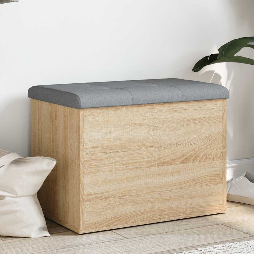 Förvaringsbänk 62×42×45 cm / sittbänk med förvaring / bänk med sittdyna – Sonoma ek