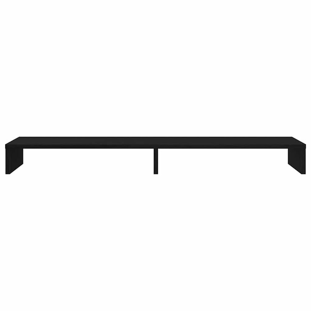Monitorstativ 100×27×10 cm / skärmställ för 2 skärmar / skärmhöjare med förvaring – Svart