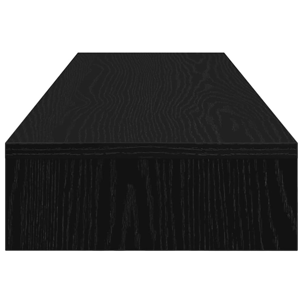 Monitorstativ 100×27×10 cm / skärmställ för 2 skärmar / skärmhöjare med förvaring – Svart