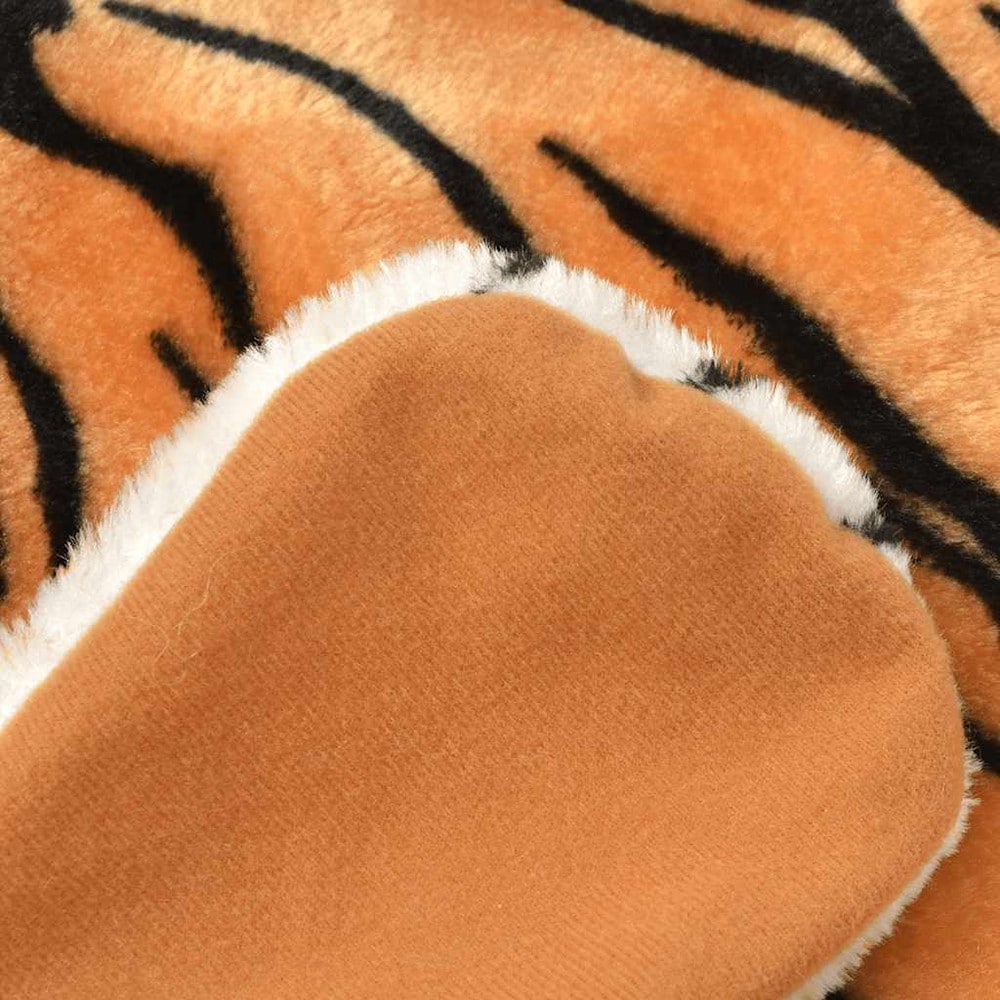 Tigermatta 144×78 cm / djurmatta i plysch / dekorativ tigerfäll – Brun