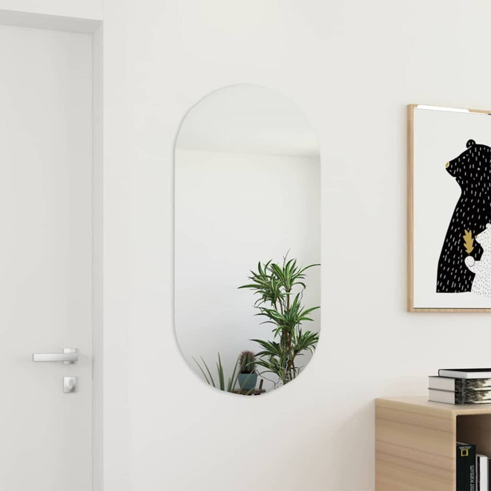 Oval spegel 100×50 cm / ramlös väggspegel
