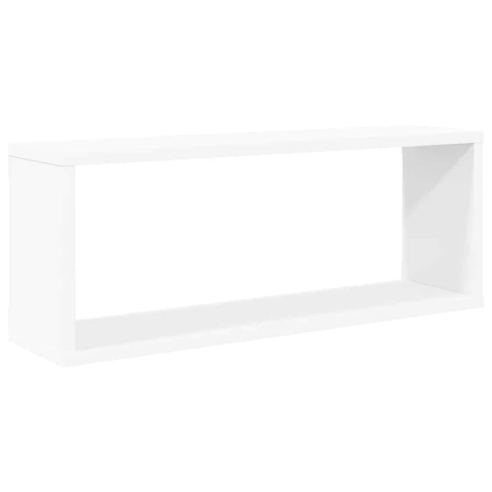 2 st kubformade vägghyllor 60×15×23 cm / vägghängda hyllor med dold montering – Vit