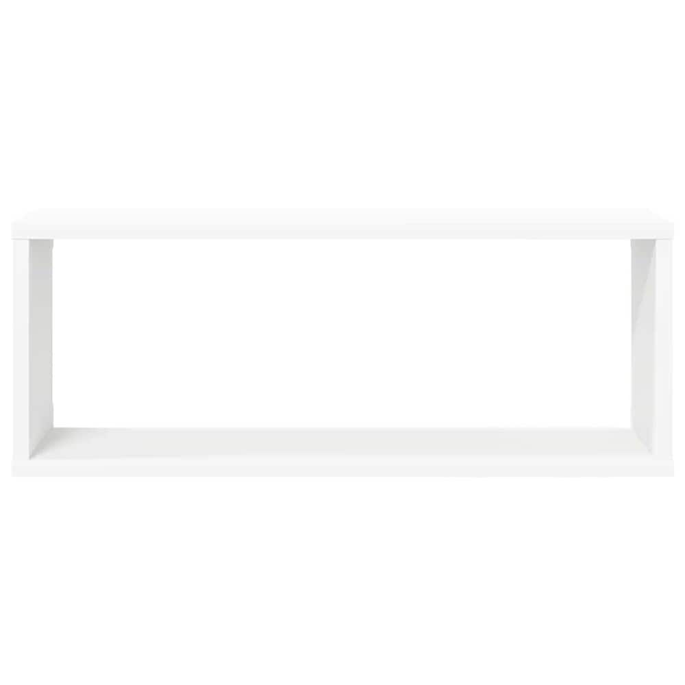 2 st kubformade vägghyllor 60×15×23 cm / vägghängda hyllor med dold montering – Vit
