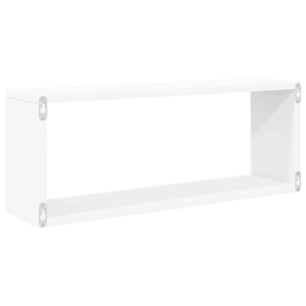 2 st kubformade vägghyllor 60×15×23 cm / vägghängda hyllor med dold montering – Vit