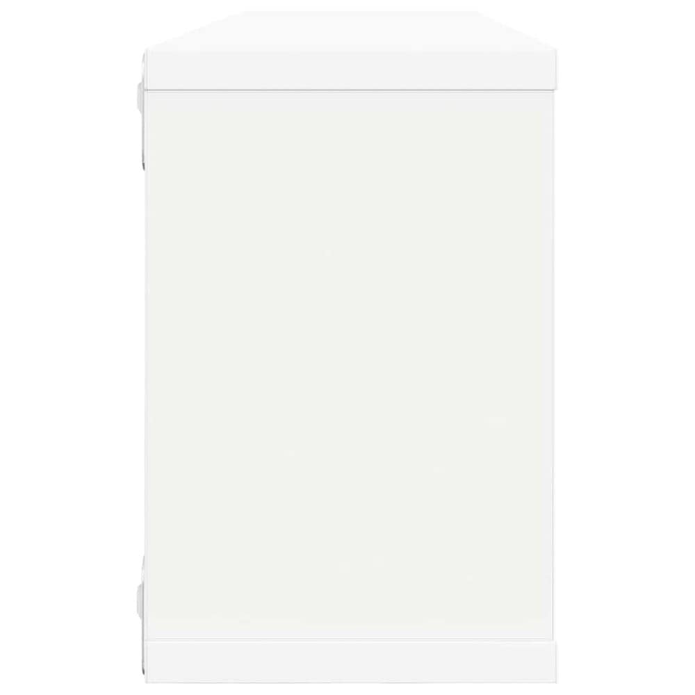 2 st kubformade vägghyllor 60×15×23 cm / vägghängda hyllor med dold montering – Vit