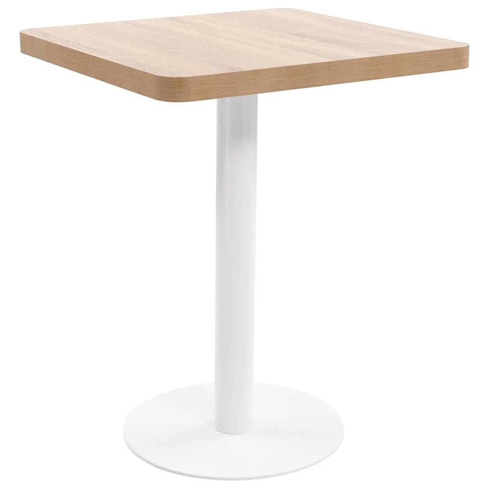 Bistrobord 60×60×75 cm / cafébord för 2 personer / matbord med stålben – Natur/vit