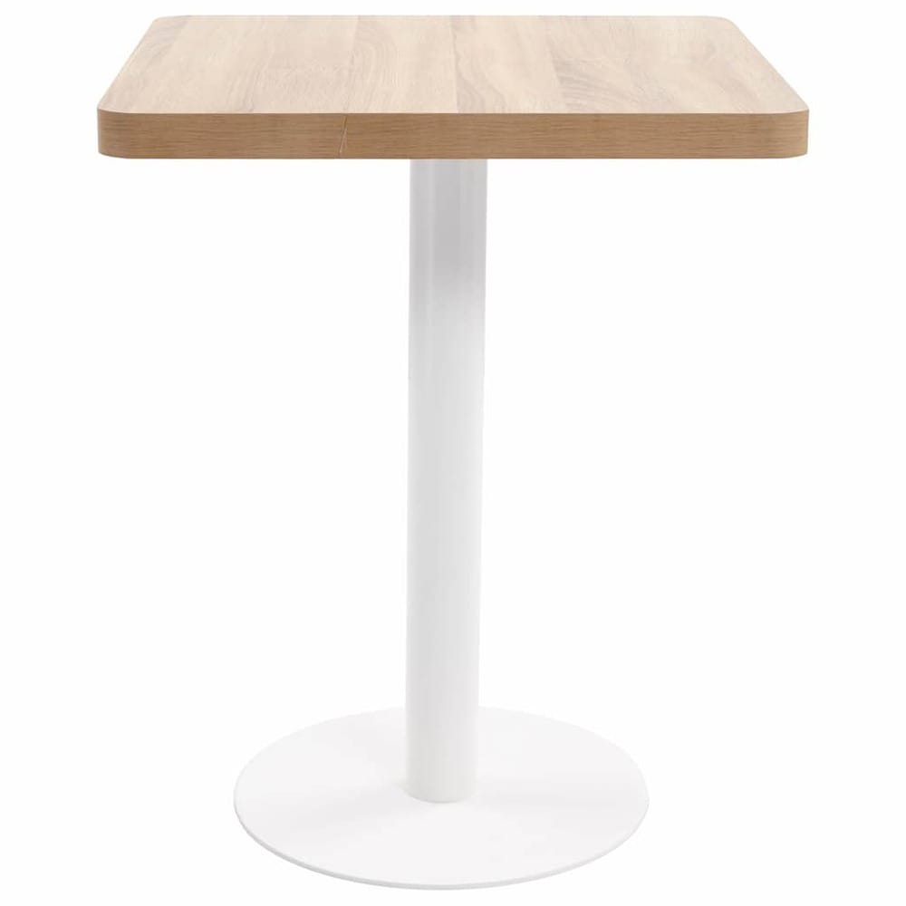 Bistrobord 60×60×75 cm / cafébord för 2 personer / matbord med stålben – Natur/vit