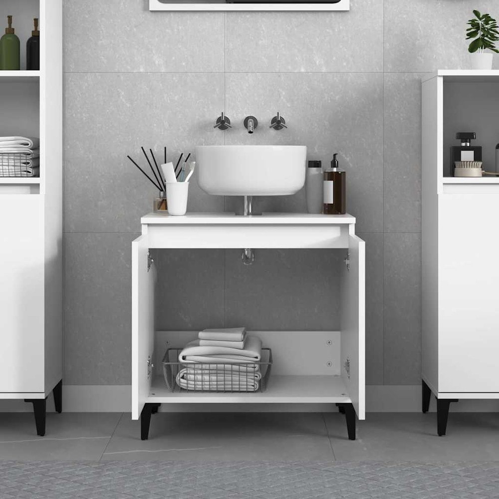 Tvättställsskåp 58×33×60 cm / badrumsskåp / skåp för handfat – Vit