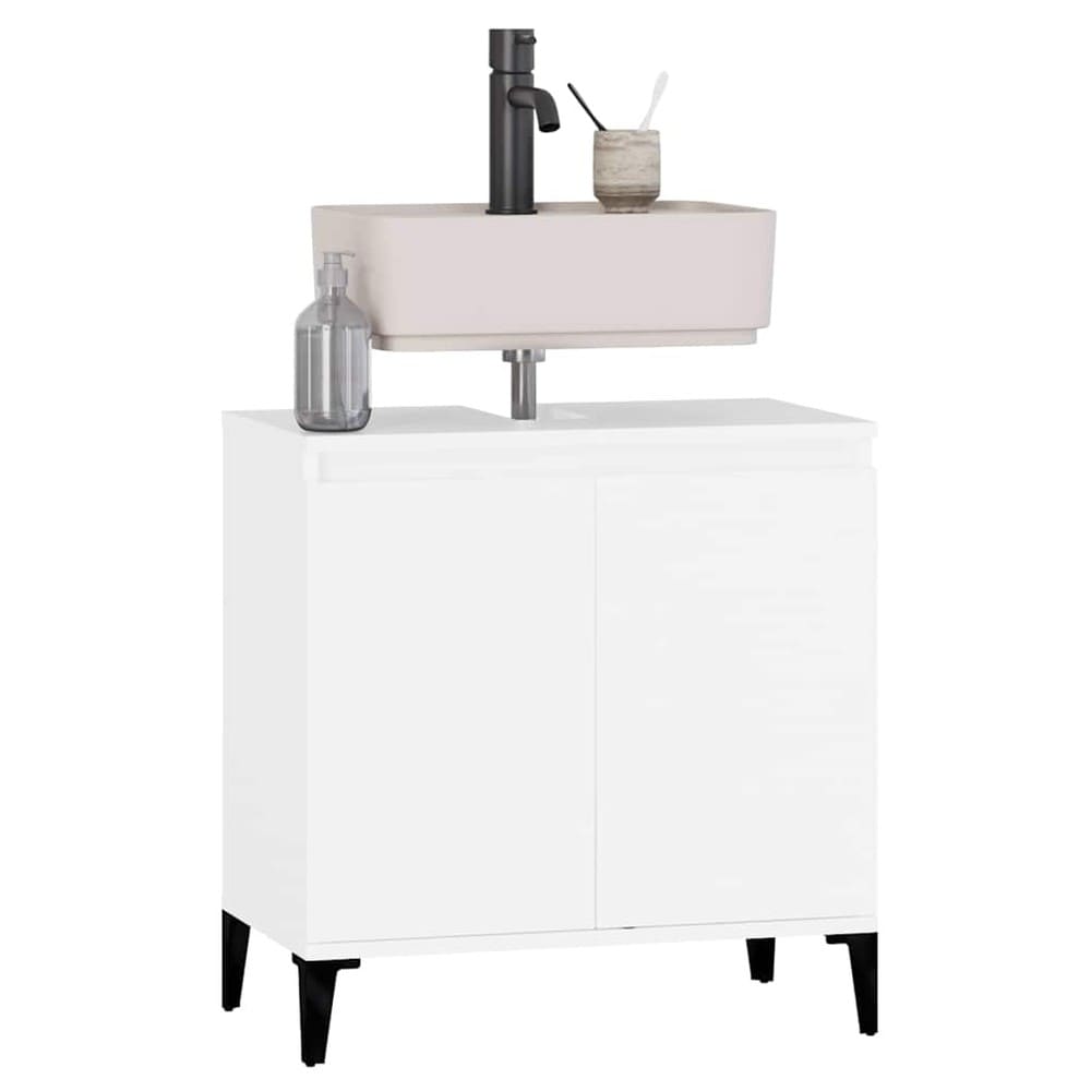 Tvättställsskåp 58×33×60 cm / badrumsskåp / skåp för handfat – Vit