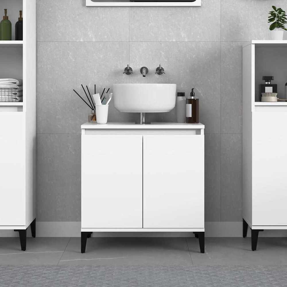 Tvättställsskåp 58×33×60 cm / badrumsskåp / skåp för handfat – Vit