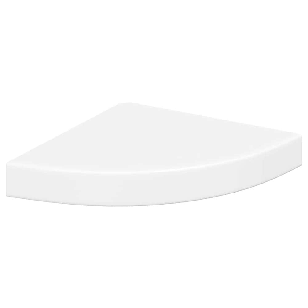 Hörnhylla 25×25×3,8 cm / svävande vägghylla med dold montering – Vit