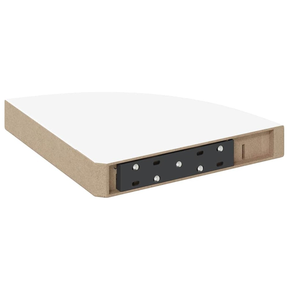 Hörnhylla 25×25×3,8 cm / svävande vägghylla med dold montering – Vit