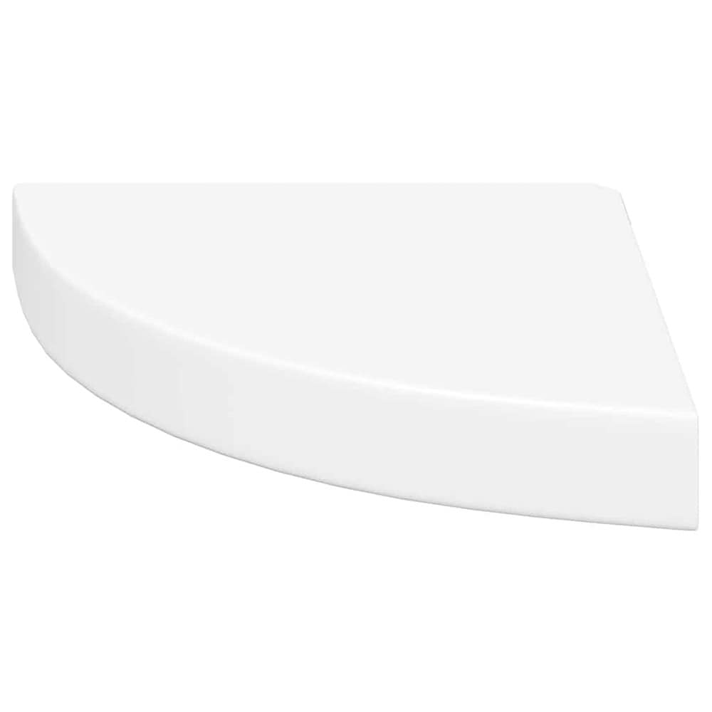 Hörnhylla 25×25×3,8 cm / svävande vägghylla med dold montering – Vit