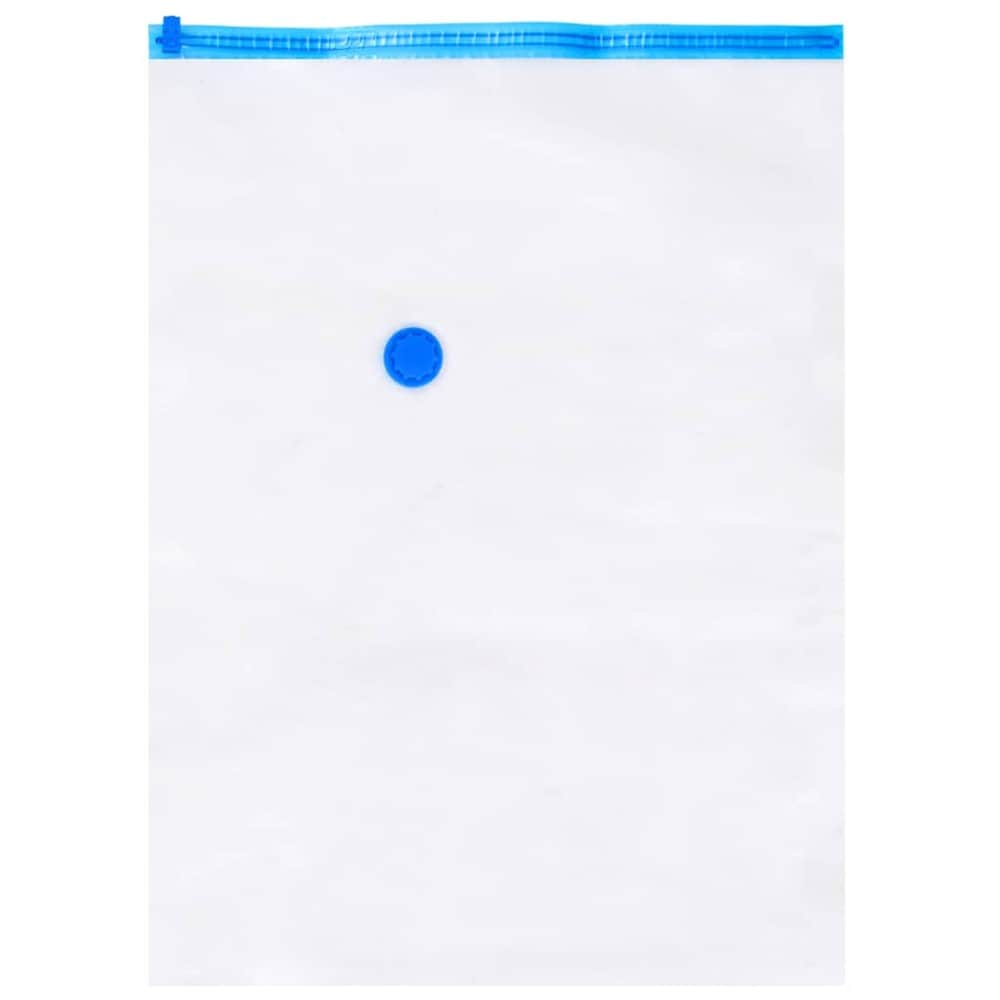 10 st vakuumpåsar 80×60 cm / vakuumförvaring för kläder och sängkläder – Transparent/blå