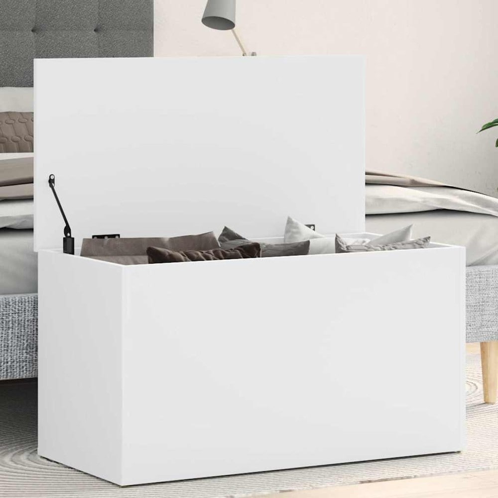 Förvaringskista 84×42×46 cm / förvaringslåda med lock / kista – Vit