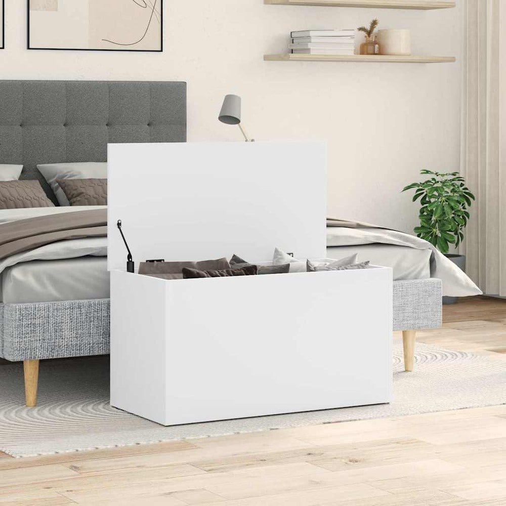 Förvaringskista 84×42×46 cm / förvaringslåda med lock / kista – Vit