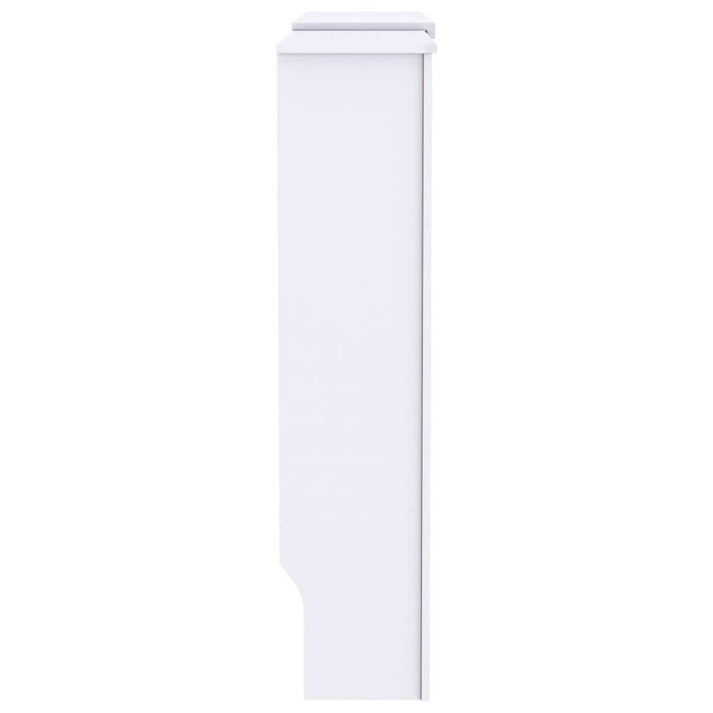 Elementskydd 142–205×20,5×81,5 cm / radiatorskydd med ribbor och hylla – Vit