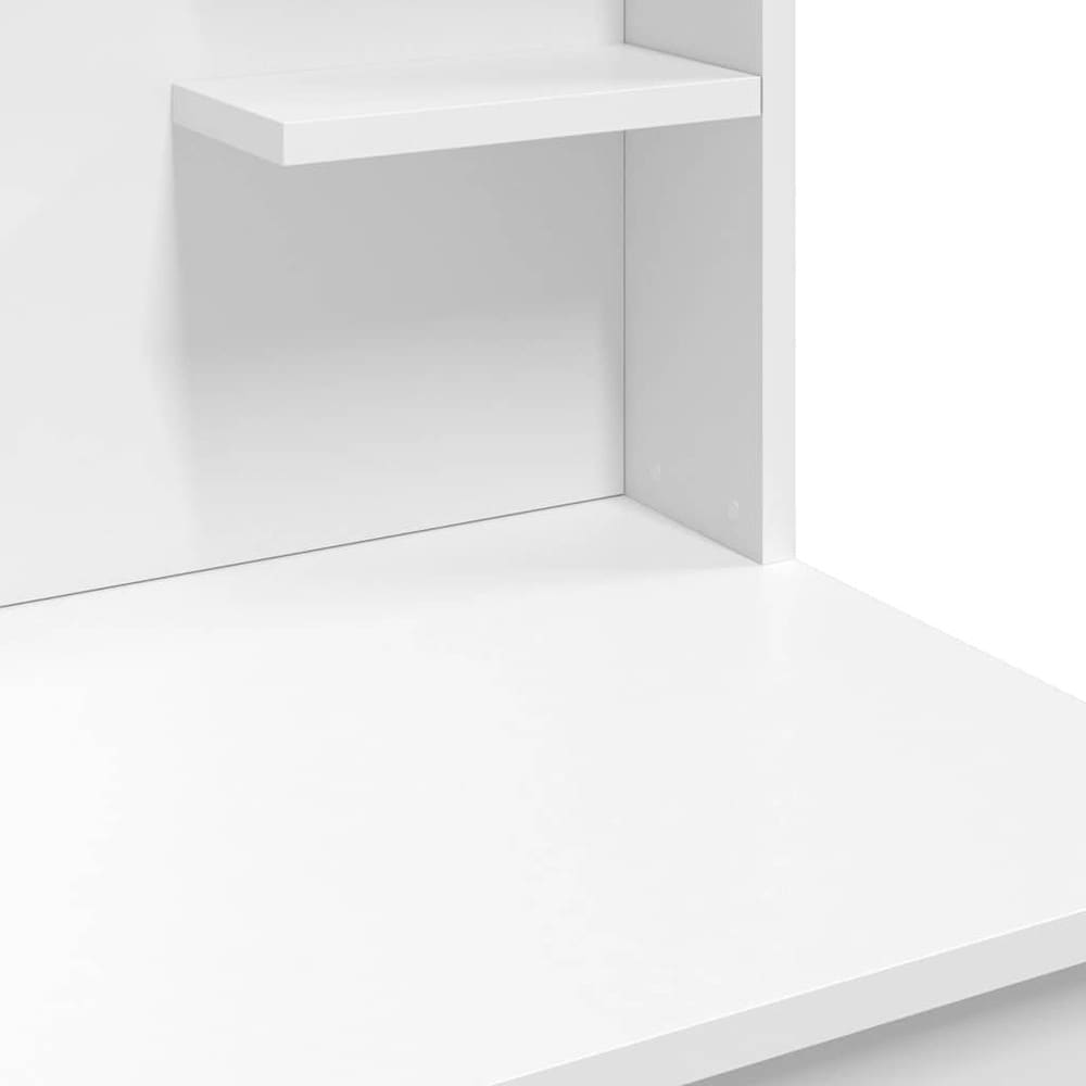 Sminkbord 96×40×142 cm / toalettbord med spegel och LED-belysning – Vit