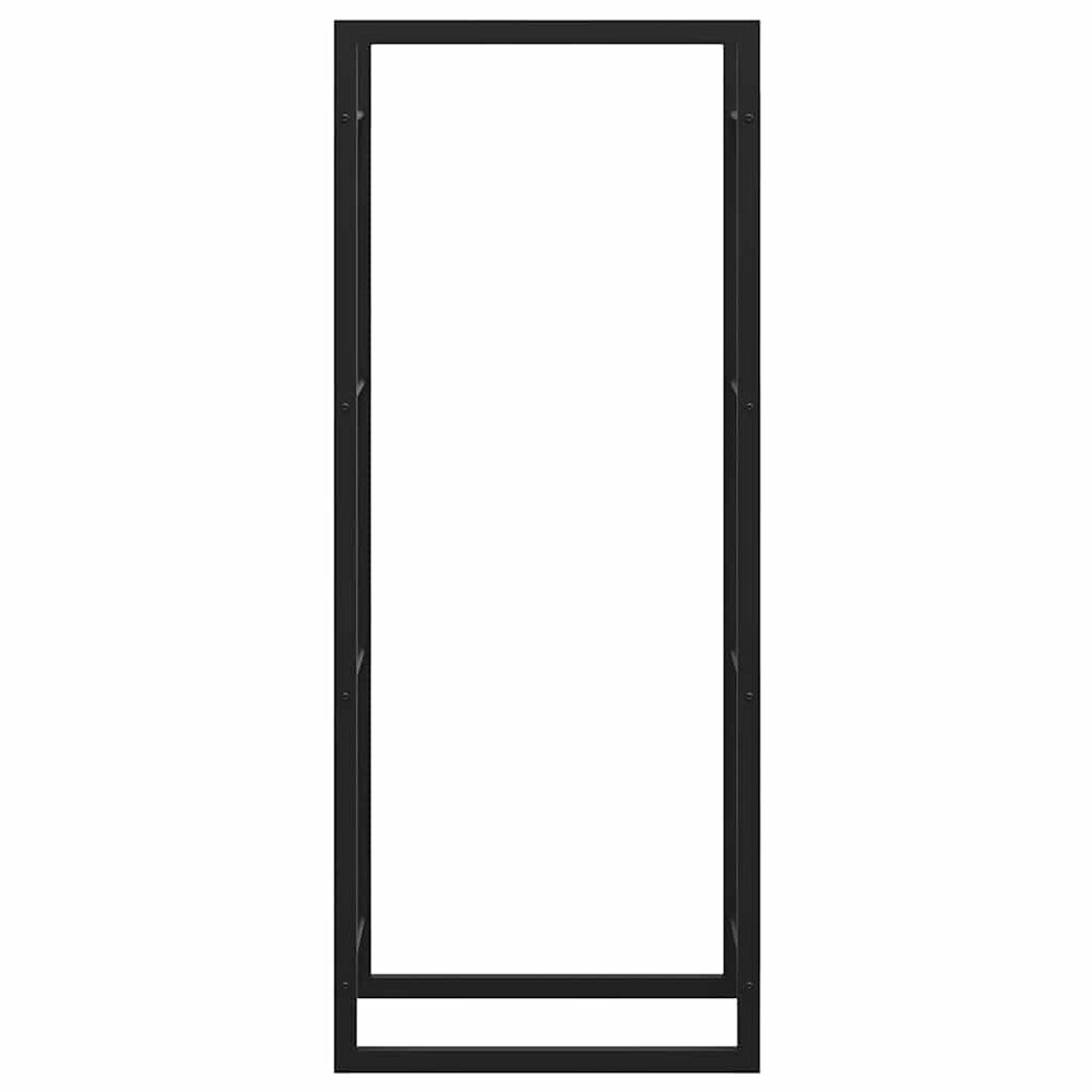 Vedställ 50×28×132 cm / vedförvaring i stål / vedstativ – Mattsvart