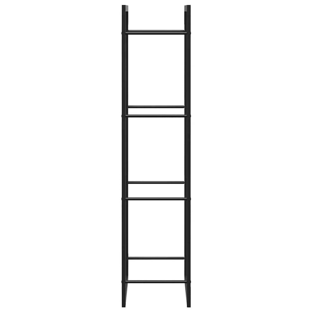 Vedställ 50×28×132 cm / vedförvaring i stål / vedstativ – Mattsvart