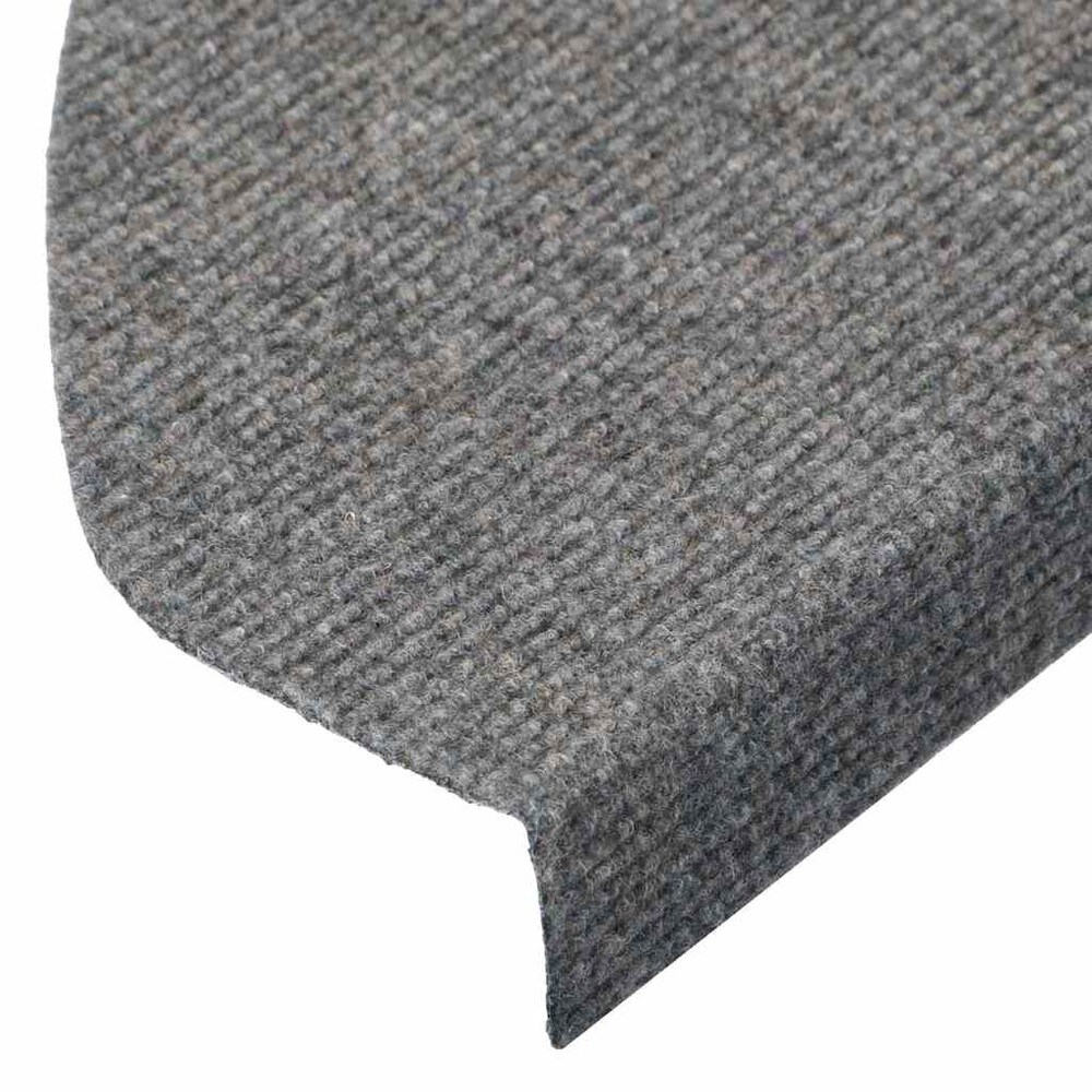 15 st trappstegsmattor 65×22,5×3,5 cm / självhäftande trappmattor i nålfilt – Grå