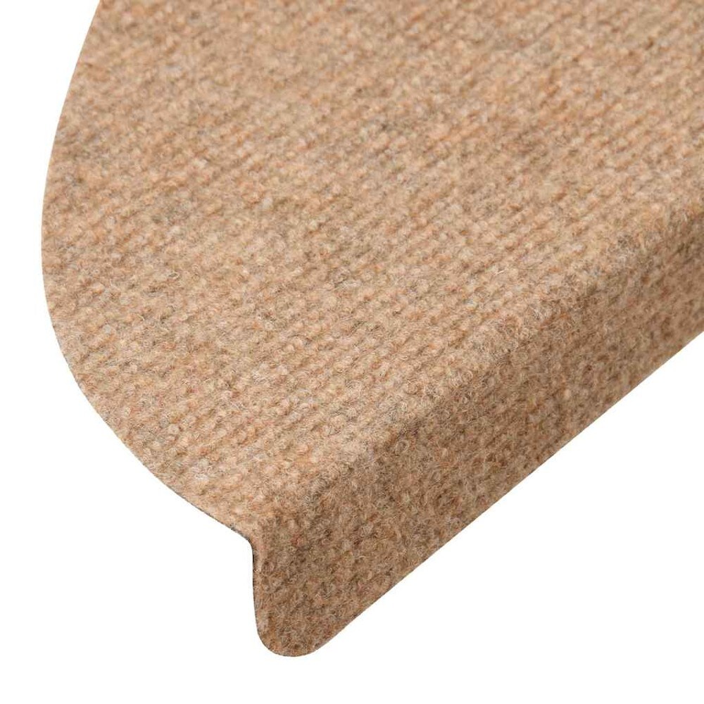 15 st trappstegsmattor 56×17×3 cm / självhäftande trappmattor i nålfilt – Beige