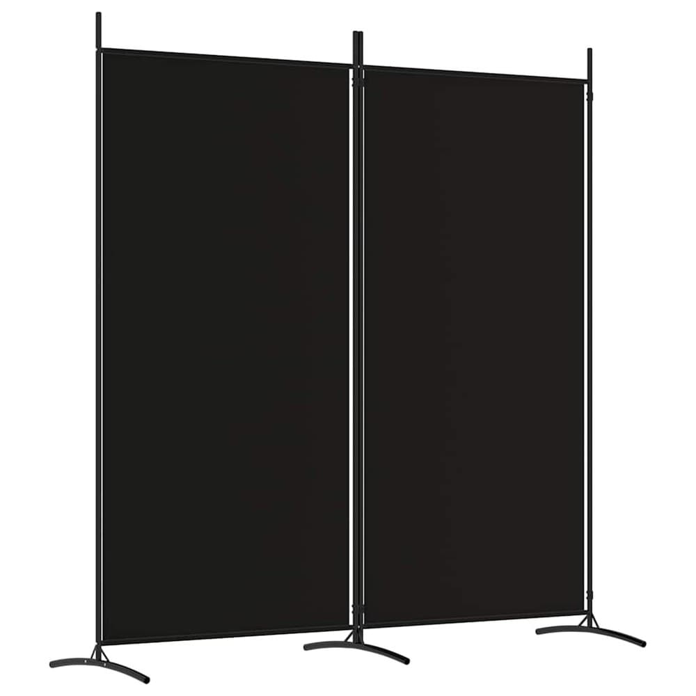 Rumsavdelare 175×180 cm / vikbar skärmvägg med 2 paneler / vikvägg – Svart