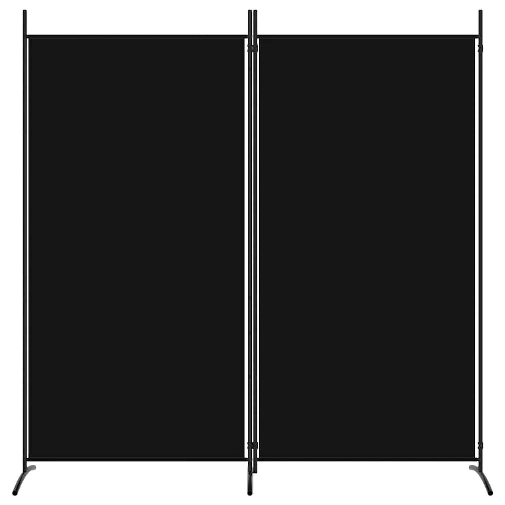 Rumsavdelare 175×180 cm / vikbar skärmvägg med 2 paneler / vikvägg – Svart