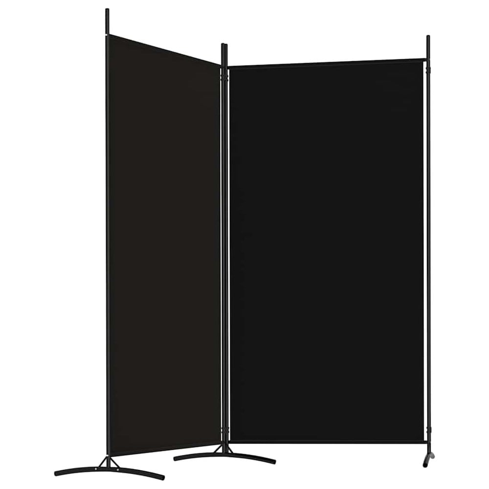 Rumsavdelare 175×180 cm / vikbar skärmvägg med 2 paneler / vikvägg – Svart