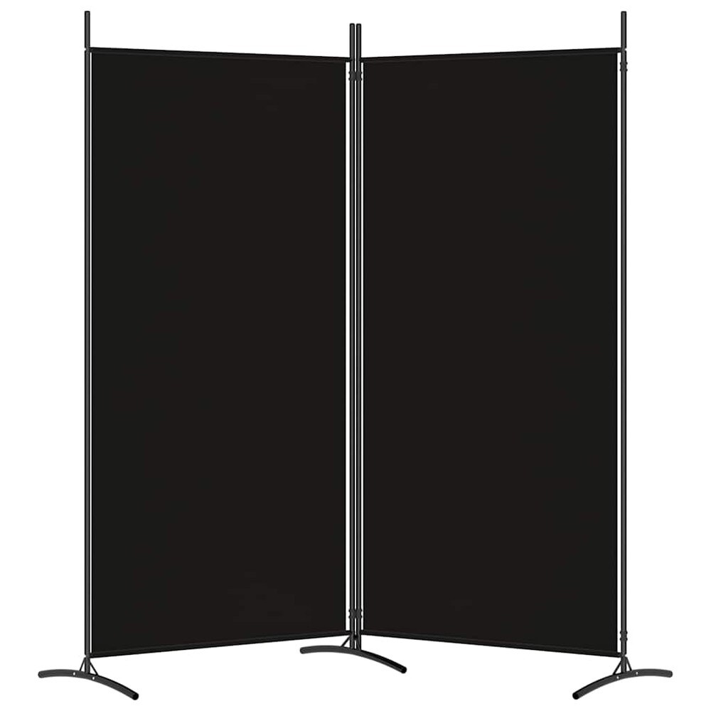 Rumsavdelare 175×180 cm / vikbar skärmvägg med 2 paneler / vikvägg – Svart