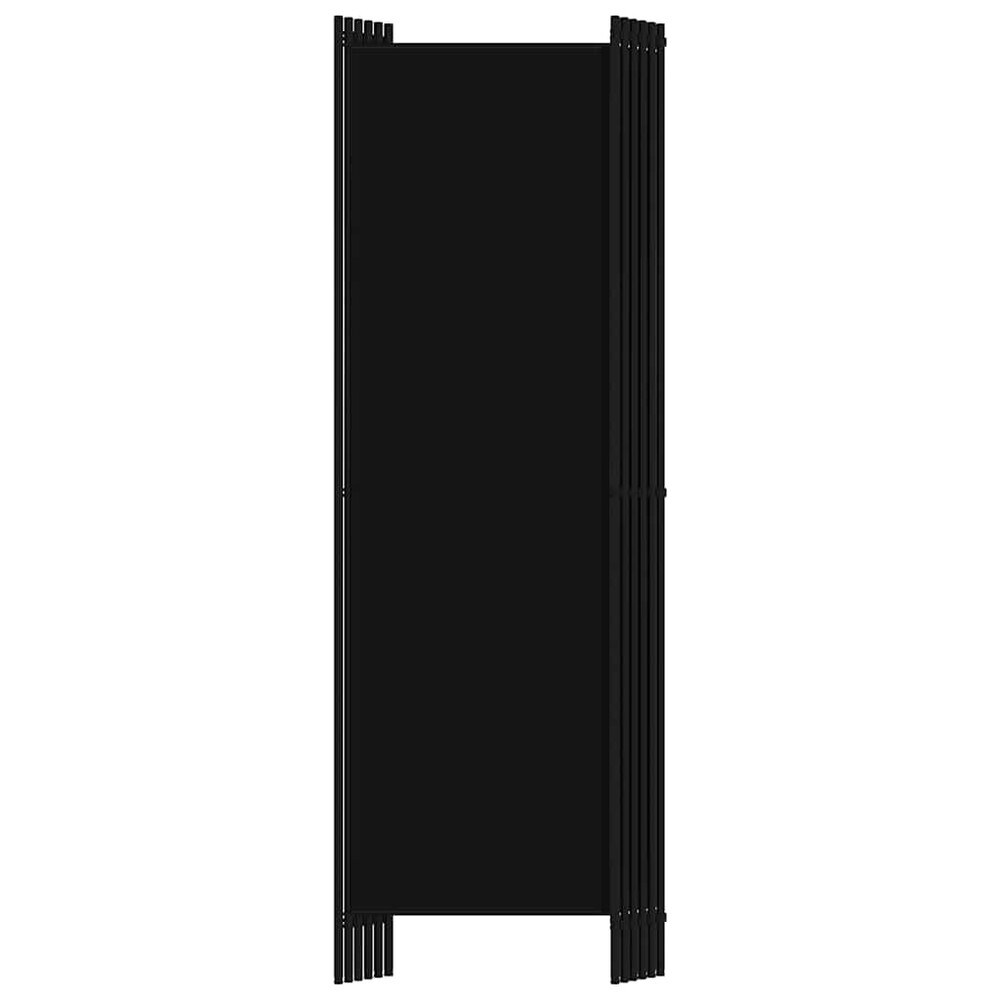 Rumsavdelare 300×180 cm / vikbar skärmvägg med 6 paneler / vikvägg – Svart
