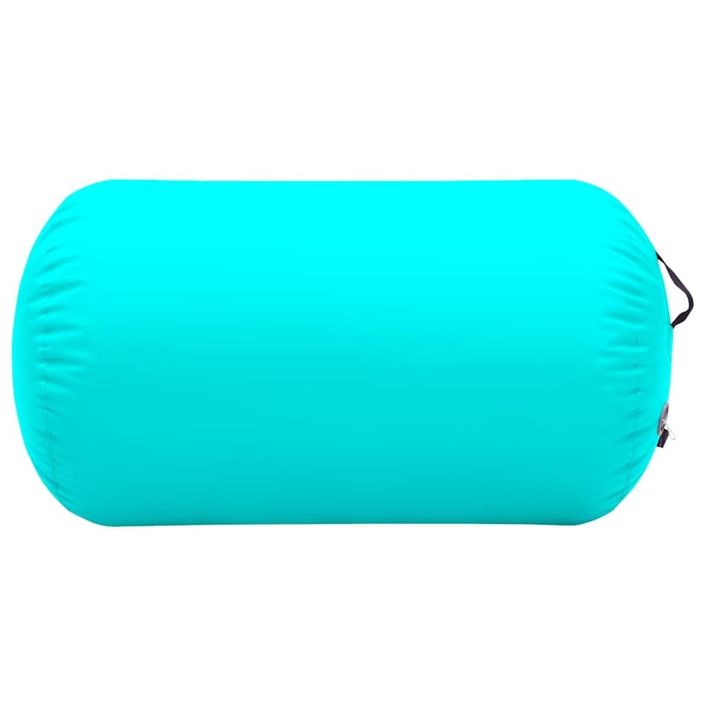 Air Roll 100×60 cm / uppblåsbar gymnastikrulle med fotpump / träningsrulle – Grön