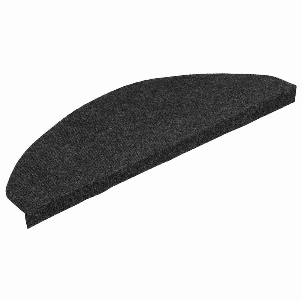 15 st trappstegsmattor 65×22,5×3,5 cm / självhäftande trappmattor i nålfilt – Svart