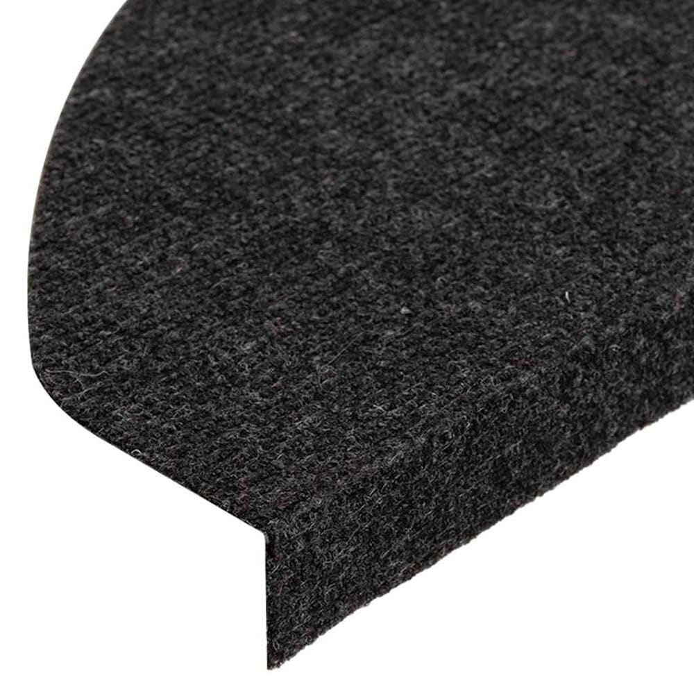 15 st trappstegsmattor 65×22,5×3,5 cm / självhäftande trappmattor i nålfilt – Svart