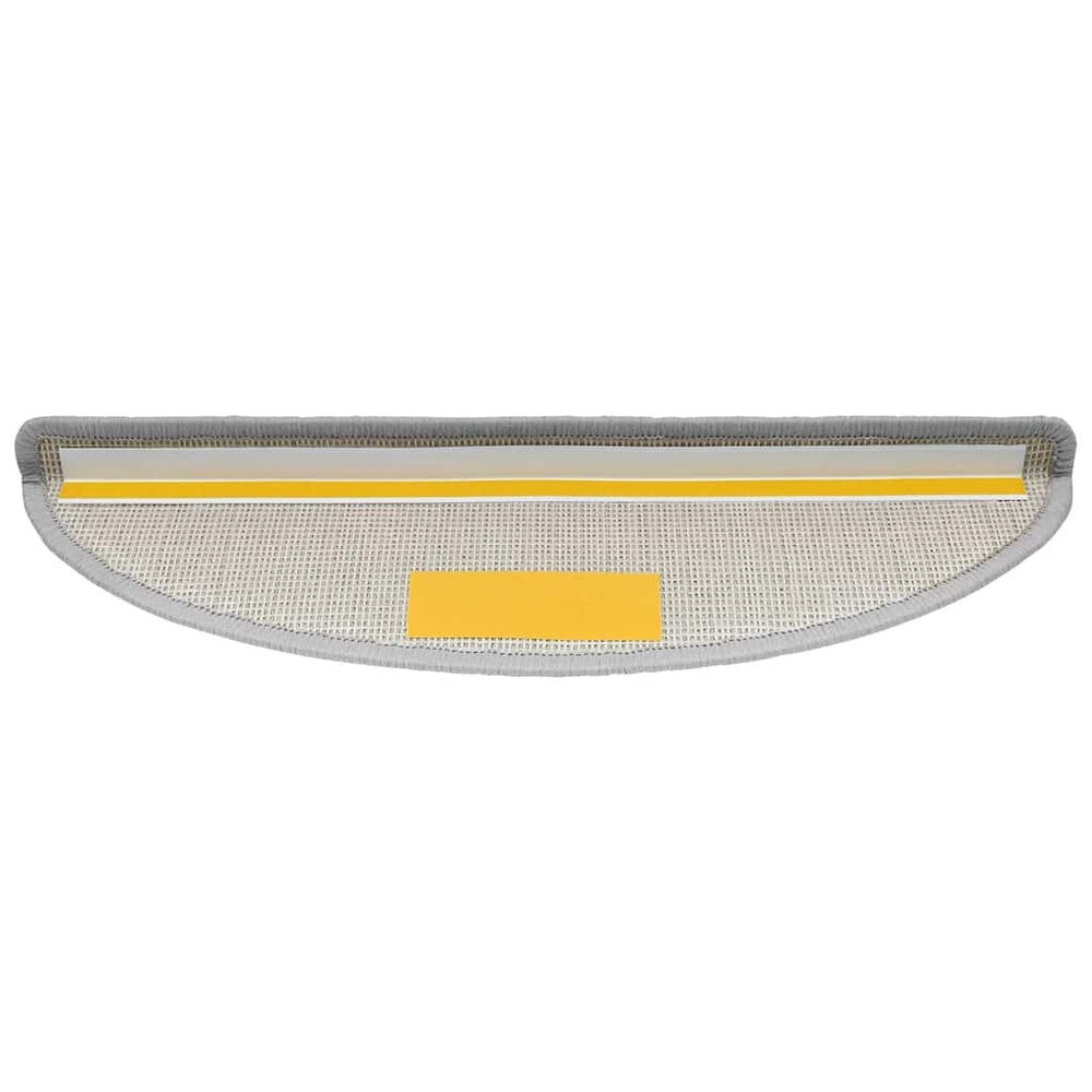 15 st halvrunda trappstegsmattor 56×17×3 cm / trappmattor i tuftad polypropen – Ljusgrå