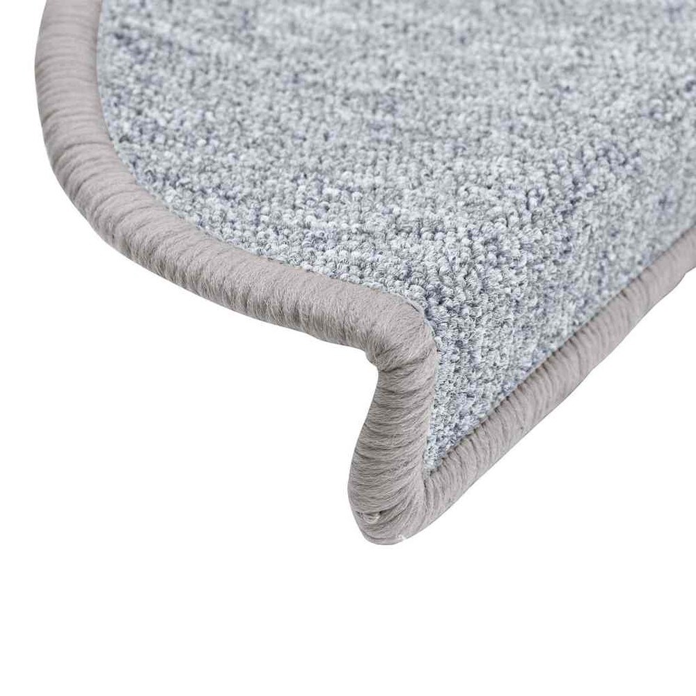 15 st halvrunda trappstegsmattor 56×17×3 cm / trappmattor i tuftad polypropen – Ljusgrå