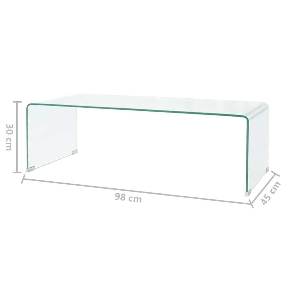 Soffbord i härdat glas 98×45×30 cm / glasbord / vardagsrumsbord – Transparent