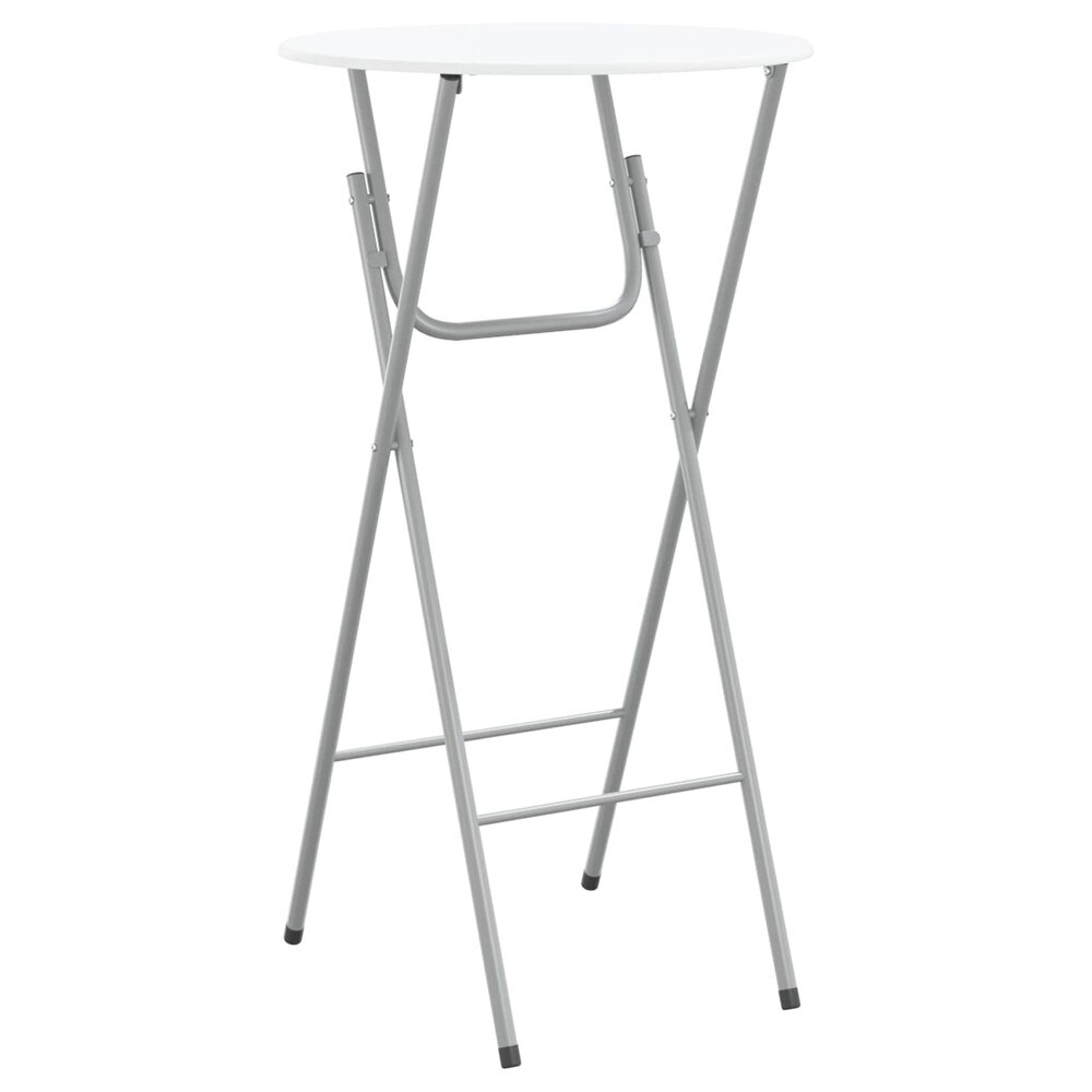 4 st hopfällbara barbord 60×60×112 cm / ståbord / höga bord med stålben – Vit