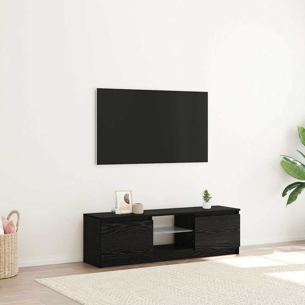 TV-bänk 120×30×36 cm / mediabänk med RGB LED-belysning och förvaring – Svart