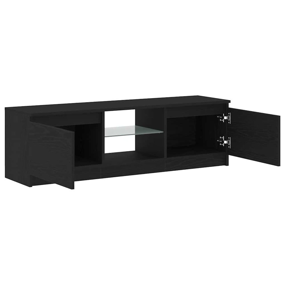 TV-bänk 120×30×36 cm / mediabänk med RGB LED-belysning och förvaring – Svart